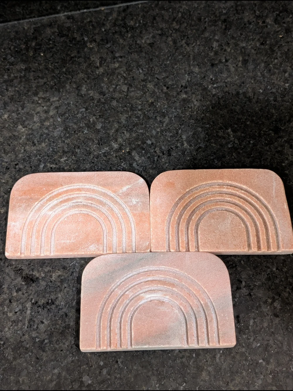 Marble Stone Soap Dish - Set of 3